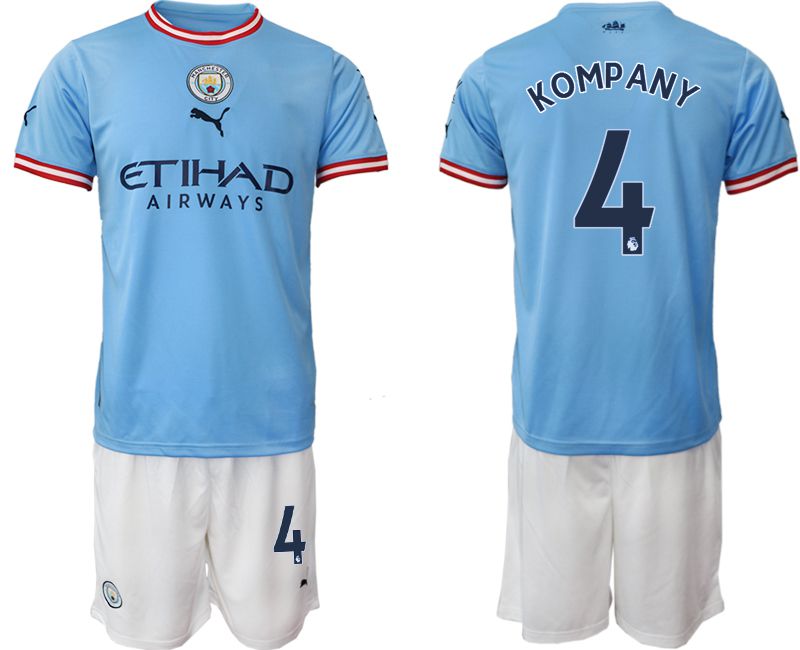 Men 2022-2023 Club Manchester City home blue #4 Soccer Jersey->manchester city jersey->Soccer Club Jersey